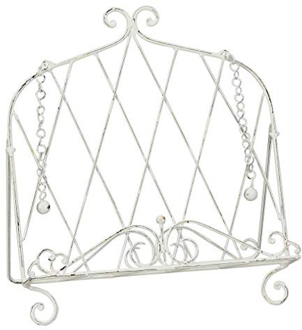 Kochbuchständer Buchständer Buchstütze Metall weiß gewischt Shabby- Chic