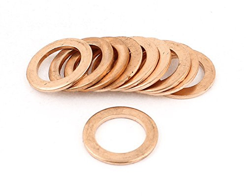sourcing map 10 Stück Kupferdicht 13mmx20mmx1.5mm Flachdicht Dichtung