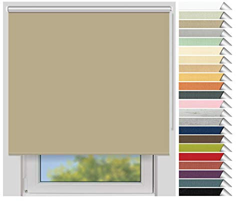 EFIXS Thermorollo Silver Reflex - Breiten: 60-240 cm - Höhen bis 240 cm - Hier: 140 cm x 190 cm (Stoffbreite x Höhe) - graubeige (5600) - Hitzeschutzrollo - Verdunklungsrollo