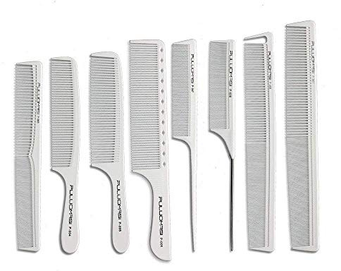 Professional peigne de coiffeur blanc peigne en carbone résistant à la chaleur anti-statique cheveux peigne set 8 coiffeurs coupe de cheveux style préféré