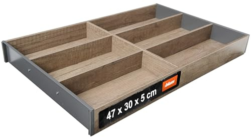 Blum AMBIA-LINE besticklåda | Premium lådinsats för moderna kök och skåp | skyddar, sorterar och ordnar bestick med tydliga fötter | 47 × 30 × 5 cm | Nebraska ek