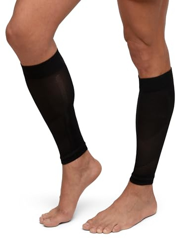 DANISH ENDURANCE Calf Compression Sleeve, 21-26 mmHG, Calf Support, for Men & Women, Unisex, 1 or 3 Pack, Black, XL