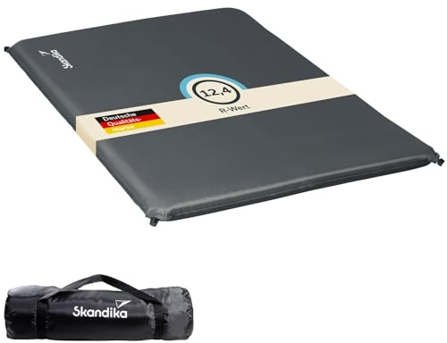 Skandika Doppel-Isomatte Easy Double | 10 cm dick, selbstaufblasend, leicht, faltbar, selbstfüllender Schaumstoff, Campingunterlage, Gästematratze, Luftmatratze | Isomatte Camping, Outdoor, Zelt, Auto