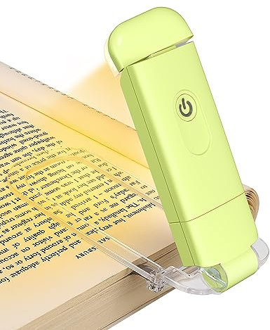 DEWENWILS Lampe de Lecture Rechargeable, Lampe Clip pour Lire Dans le Lit, 4 Réglages de Luminosité, 2 Couleurs Chaudes, Protection des Yeux, Cadeau pour les Liseusurs Enfants, Vert Tendre
