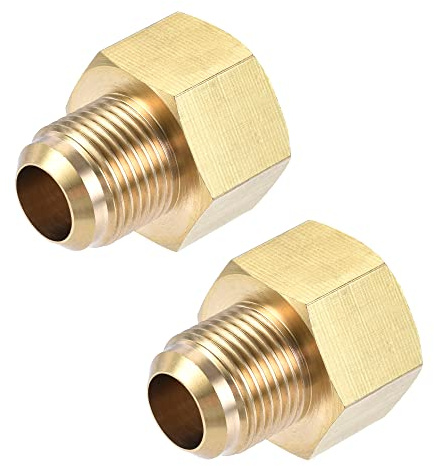 sourcing map Accesorio de Tubería de Latón, 1/2 SAE Flare Macho 5/8 SAE Rosca Hembra, Conector Adaptador de Tubería, para Refrigeración de Aire Acondicionado, 2 uds | 5/8 SAE hembra cable conector de tubo adaptador para aire acondicionado refrigeración