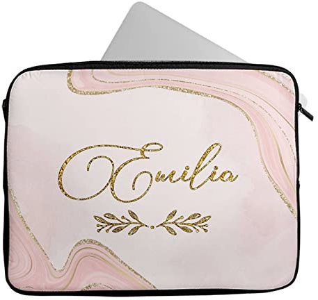 Novelty Things Personalised Any Name Marble Design Laptop Case Sleeve Tablet Bag Chromebook Gift 371 (12-13 inch)