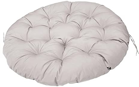 Milageto Stuhlkissen Sitzkissen für Schaukelstuhl, Rundes Dickes Stuhlkissen, Sitzkissen Matte für Indoor Outdoor Patio Hängesessel - 60×60CM, Hellgrau