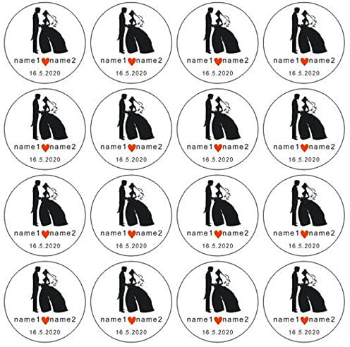 Personalisierbare, individuelle Etiketten, transparent, Hochzeitsaufkleber, individueller Name, Hochzeitsgeschenk, Geschenk-Etiketten, Aufkleber, personalisierbar, rund, für Hochzeitsgeschenke,
