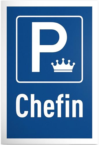 DankeDir! Parkplatz Chefin Schild 30 x 20 cm - Witziges Geschenk für Chefin Kolleginnen Ehefrau Freundin - Geschenkidee für Garage Privatparkplatz Büroparkplatz Büro Firma Parken