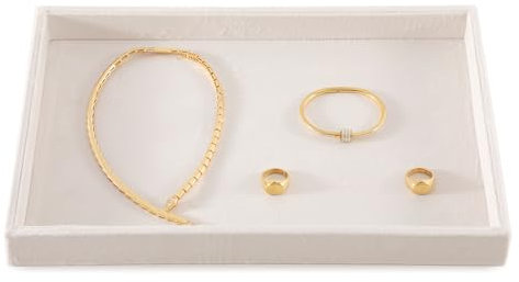 Yinbeini Jewelry Organizers And Storage, Velvet Jewelry Trays,Premium Flat Watch Tray,Luxury Jewelry Display For Vendors,White Necklace Display For Selling