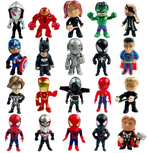 Tortendeko Hero Figuren, Cartoon Kuchen Dekoration, 20 Stück Held figure Cake Topper, Mini Figuren Set als Kuchendeko für Geburtstag Kinder