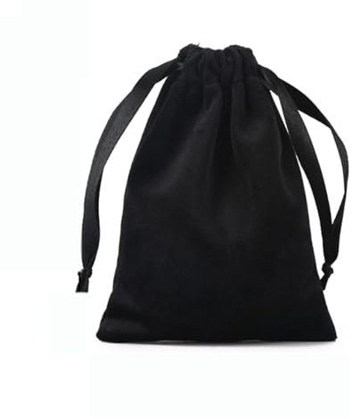 1 Stück Samtbeutel Stoffbeutel,22x25cm Stoff Säckchen Samt Säckchen Geschenksäckchen Schmuckbeutel mit Kordelzug,Aufbewahrungsbeutel für Hochzeit Weihnachten Geburtstag Party Taufe Kommunion,Schwarz