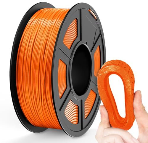 TECBEARS TPU Filament 1.75mm 1KG Orange, 95A 3D Drucker Filament, Flexibel, Maßgenauigkeit +/- 0,03, 1kg 1 Spule