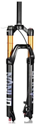 JNTFNE Fourche à Suspension pneumatique pour VTT 26/27,5/29 120 mm de débattement Réglage du Rebond Tube Droit/Conique 1 1/8 QR 9 mm Fourches Avant de vélo Verrouillage Manuel/à Distance