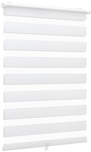 Sekey Doppelrollo Klemmfix ohne Bohren Doppelrollo Duo Rollo Schnurlos Rollo Faltrollo 90x130cm, Weiß