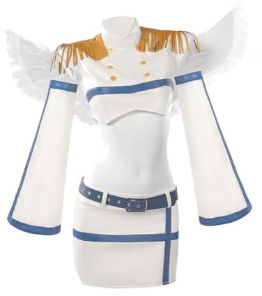 Zhongkaihua Amano Ririsa - Disfraz completo de cosplay de anime Miriella, trajes de uniforme de cosplay de Nonoa, trajes de cosplay para mujer, disfraz de ángel con alas