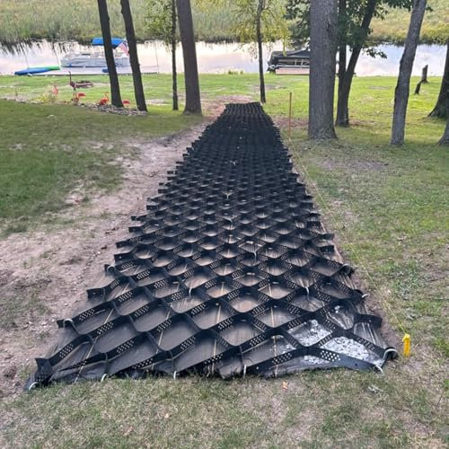 Stabilisateur de Gravier Grille de Gravier en Nid D'abeille / Stabilisation Par Géogrille de 10 Cm, Grilles de Gravier pour Allées de Jardin, Pentes de Parc, Aménagement Paysager de Garages avec Pavés
