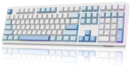 MechLands EPOMAKER TH108 - Teclado mecánico de tamaño completo, teclado inalámbrico para juegos, batería de 8000 mAh, junta cremosa, 108 teclas, intercambio en caliente, controlador personalizado