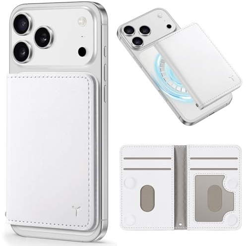 TUCCH für Magsafe Wallet, Magnetisches Geldbörse, 6 Kartenfächer, Weiß