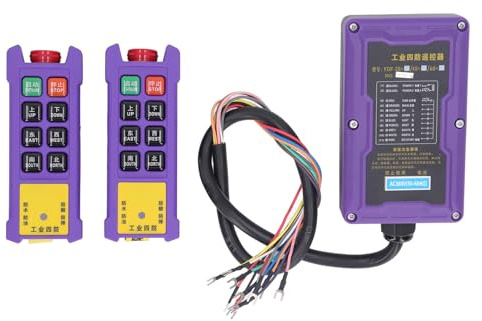 Maqulae Electric Hoist Remote Control Kit, Industrial Crane Wireless Controller with LED and IP67 Protection, for Cranes Conveyors CNC Coal Mining Machinery (Nylon 4)