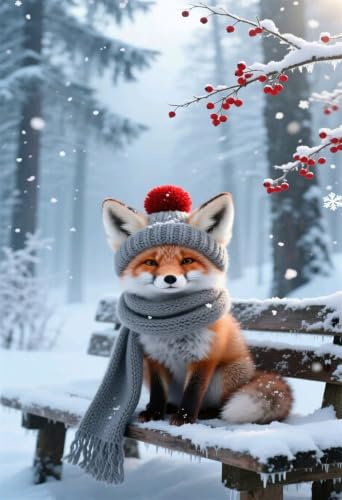 Puzzle 50 Teile Winter Füchse 35 x 25 cm Impossible Klassische Puzzles Puzzle Erwachsene Anspruchsvoll Geschicklichkeitsspiel für die Ganze Familie
