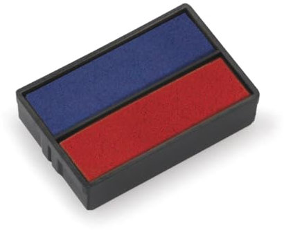 Trodat Ersatzkissen 6/4850/2 einfach und sauber wechselbar – Set mit 2 Stempelkissen in blau/rot, dokumentenechte Tinte auf Wasserbasis, für die Stempel Modelle trodat Printy 4850 und 4850/L