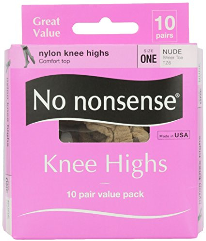 No Nonsense Knee High Value Pack, Nude Color, 10 ct