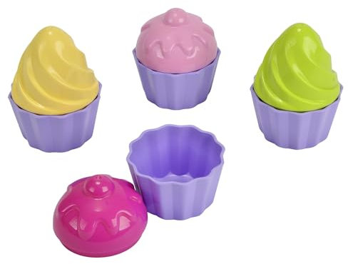 Simba 107102508 - Sandformen Cupcake, 8 Teile, 6cm Durchmesser, Sandkastenspielzeug, Sandspielzeug, Sandkuchen, ab 1 Jahr
