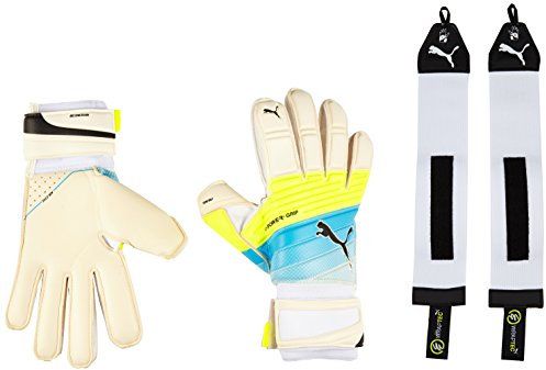 PUMA Torwarthandschuhe EvoPower Grip 1.3 RC, White/Atomic Blue/Safety Yellow, 10