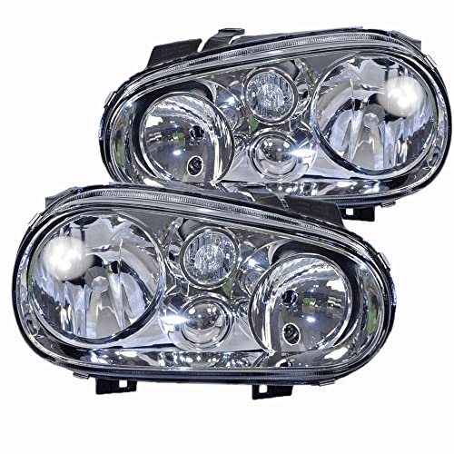 BESTPRICE 2x phares avant Phares principaux gauche + droite Compatible avec VW GOLF 4 (1J1), GOLF 4 Cabriolet (1E7), GOLF 4 Variant (1J5)