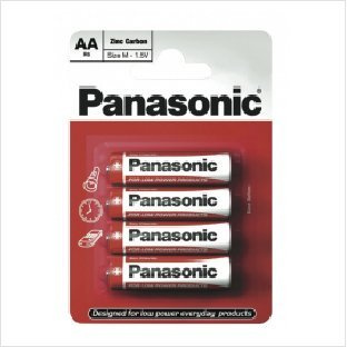 Panasonic Zinc Carbon Lot 4 piles AA Taille