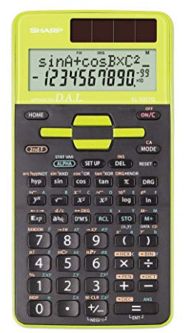 Sharp EL-531 TG-GR Wissenschaftlicher Schulrechner (2-zeilige Anzeige, D.A.L.-Eingabe, Solar- und Batteriebetrieb) Grün