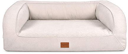 Mypado Hundebett Flo Luxuryline Standard mit Schaumstoffkern (120 x 100, Creme)
