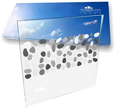 imaggge.com Kieselfries - 112 selbstklebende Kieselsteine zur Dekoration des Badezimmers (Duschglas, Wand, ...) oder zur Vermeidung von Kollisionen gegen Fenster (Vögel, Kinder, ...)