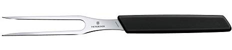 Victorinox Swiss Modern, Fourchette à découper professionnelle, Lame extra-tranchante, 15 cm, Manche plastique robuste, Acier inoxydable, noir