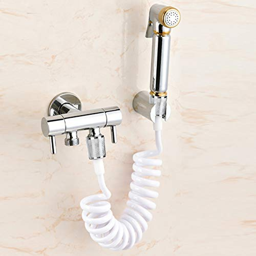 Cafopgrill Flexibler Duschschlauch ABS-Feder Flexibler Duschschlauch für Wasser Sanitär Toilette Bidet Spritzpistole Badezimmer(Weiß)