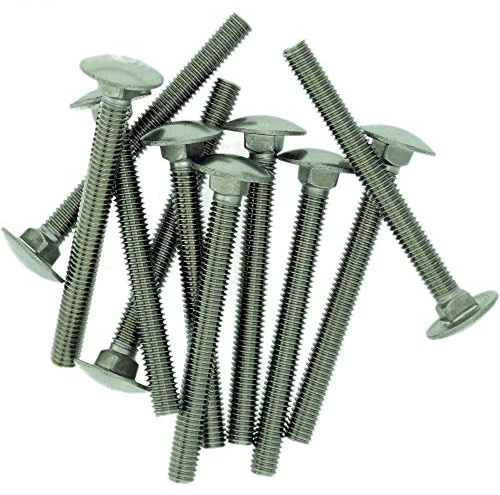 M6 (6mm x 40mm) Cup Square Carriage Bolt (Fully Threaded) - Stainless Steel (A2) (Pack of 10)