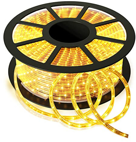 RELAX4LIFE 20M LED Lichterschlauch Außen, Lichterkette mit 720 LEDs, wasserfester LED Schlauch, 15000h, Dekoration Beleuchtung, Lichtschlauch für Weihnachten, Hochzeiten, Partys und Feste, Warmweiß