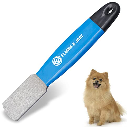 FLAMIA & JABZ Décapage en métal pour Chiens, Chats et Animaux domestiques avec poignée en Plastique (Fine)