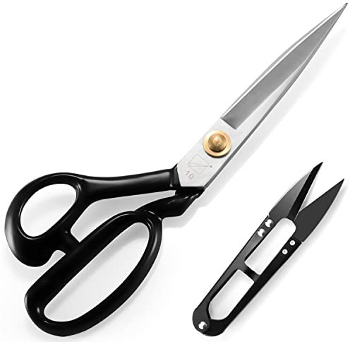 Forbici per tessuti per mancini, forbici per sartoria da 26,8 cm, finitura galvanica e acciaio ad alto tenore di carbonio per tagliare pelle, vestiti, sartoria, artigianato (taglierine incluse)