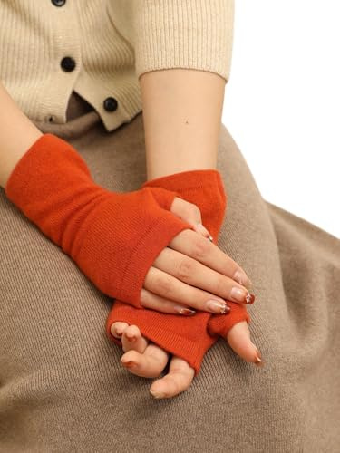 Prettystern Kaschmir-Wolle Damen Pulswärmer fingerlose Handschuhe Hand-Stulpen