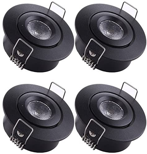 Yodave 4 Pack Mini Foco Spot Empotrable LED Giratorios y talla pequeña interiores