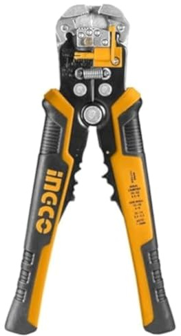 Ingco Hwsp102418 - Alicates pelacables automático 3 en 1, útil como crimpadora y pelacables