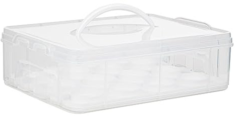 Haushalt International Muffin Box für 12 Muffins Ständer rechteckig Kuchenbox eckig Transportbox 34x26