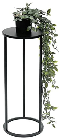 DanDiBo 96316 Tabouret à fleurs rond en métal noir 50-70 cm - Table d'appoint - Colonne de fleurs moderne - Support pour plantes (50 cm)