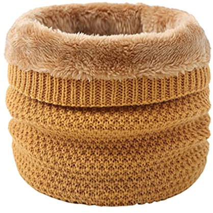 Loop Schal für Damen Frauen Herbst & Winter Warme Gestrickter Schlauchschal Strickschal mit Wolle Rundschal Herrenschal Damenschal (Gelb, One Size)