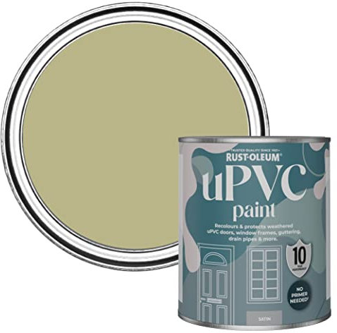 Rust-Oleum Green uPVC Door and Window Paint In Satin Finish - Sage Green 750ml