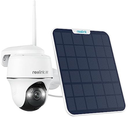 Reolink 4K Solar Security Camera Outdoor Wireless, 355° Pan &140° Tilt, 2.4/5 GHz Wi-Fi, Works with Amazon Alexa, Color Night Vision, Home Hub Compatible, Smart Detection, Argus PT Ultra+Solar Panel