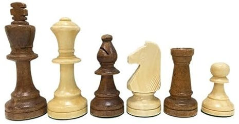 Ajedrez21 Piezas Madera Staunton Essential - Talla 6, Ideal para Aficionados y Clubes, Piezas de Ajedrez para Niños y Adultos