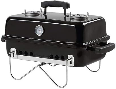 esmen Barbecue-Holzkohlegrill Faltbarer tragbarer Holzkohle-Bratofen, Emaille-Grill-Holzkohlegrill, Grillgerät zum Kochen im Freien, Camping, Strand Stand-Up-Propangrill